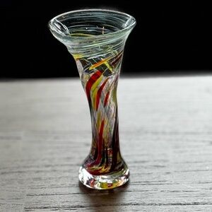 Elegant Multicolor Swirl Glass Vase